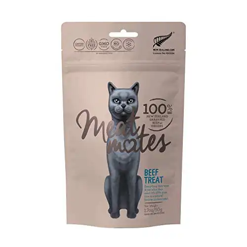 Meat Mates, Grain-Free Freeze-Dried Cat Treats, Beef 1.7oz