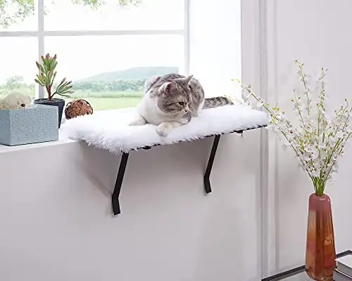 sweetgo Cat Window Perch-Mounted Shelf Bed for cat-Funny Sleep DIY Kitty Sill Window Perch- Washable Foam Cat Seat