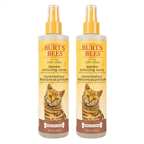 Burt's Bees for Cats Kolloidal Yulaf Unu ve Aloe Vera İçeren Doğal Tüy Azaltıcı Sprey | Kedi Tüy Spreyi, Zalimlik İçermez, Sülfat ve Paraben İçermez, Kediler için pH Dengeli - ABD'de Üretilmiştir, 10 oz...