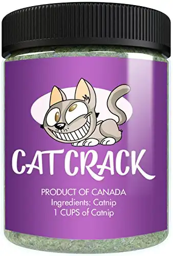 Cat Crack Catnip, 100% Natural Cat Nip Blend That Energizes and Excites Cats, Safe & Non-Addictive Catnip Treats Used for Cat Play, Cat Training, & New Catnip Toys, Cat Tree, & Cat Bed (1 ...