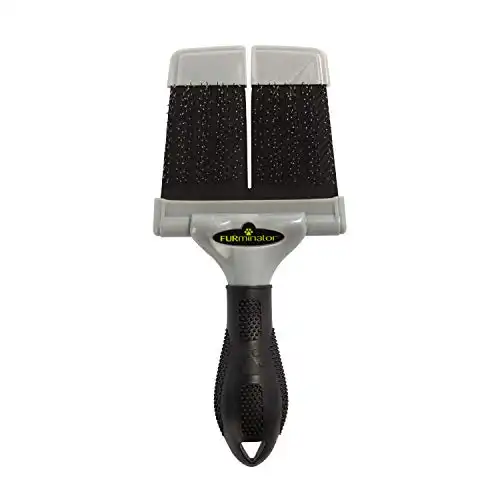 FURminator Firm Grooming Slicker Brush, Köpek, Büyük, Yeşil, siyah saplı
