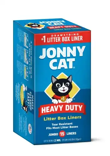Jonny Cat Heavy Duty Jumbo Tear-Resistant Litter Box Liners, 15 Count