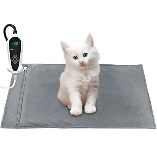 RIOGOO Pet Heating Pad, Upgraded Electric Dog Cat Heating Pad Indoor Waterproof, Auto Power Off (S 17.5"x 14")