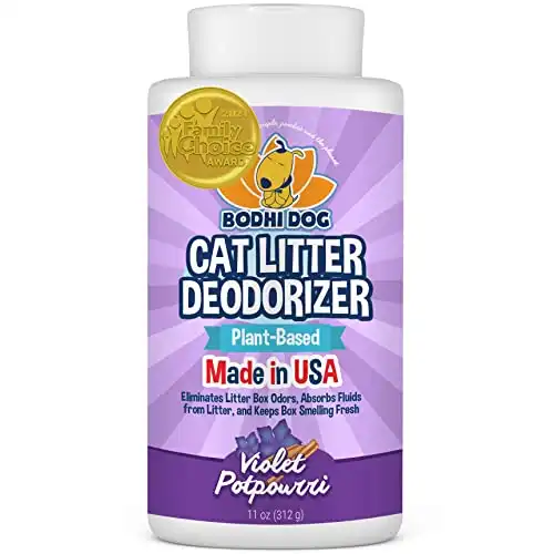 Bodhi Dog Natural Cat Litter Box Odor Eliminator – Best Litter Deodorizer for Strong Urine Odor – Fewer Cat Box Changes – Safe for Kitty Boxes - Violet Potpourri Scent