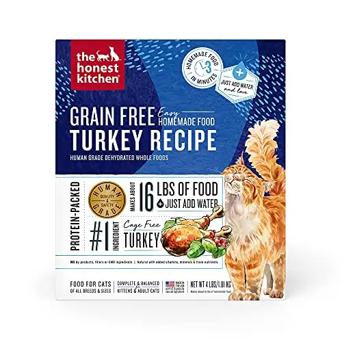 The Honest Kitchen Kurutulmuş Tahılsız Hindili Kedi Maması, 4 lb Kutu