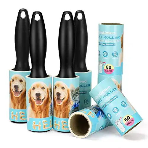 480 Sheet Extra Sticky Lint Roller - Pet Hair Remover for Clothes - 4 Handles + 8 Refills Pack
