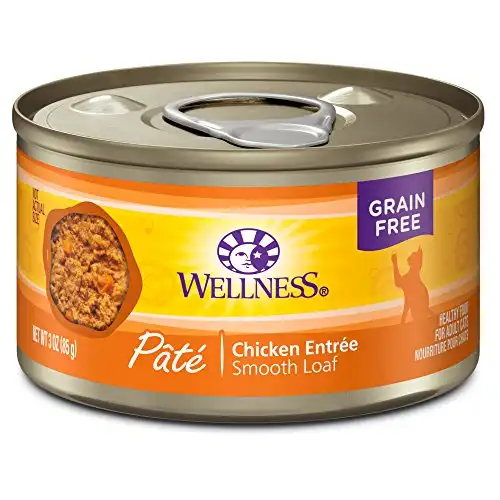 Wellness Complete Health Grain-Free Chicken Entrée Wet Cat Food, Natural Ingredients, Made with Real Chicken, All Breeds (Adult, Chicken Pate, 3 Ounces, Pack of 24)