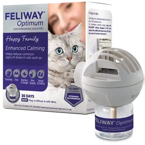 FELIWAY Optimum Cat, Geliştirilmiş Sakinleştirici Feromon Difüzör, 30 Günlük Başlangıç Kiti (48 mL)