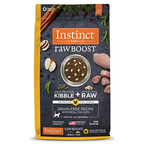 Instinct Raw Boost Gerçek Tavuklu Tahılsız Doğal Kuru Kedi Maması, 10 lb Torba
