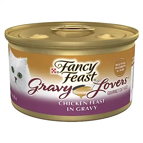 Purina Fancy Feast Gravy Yaş Kedi Maması, Gravy Lovers Izgara Tavuk Aromalı Soslu Tavuk Bayramı - (24) 3 oz. Kutular
