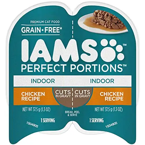 IAMS PERFECT PORTIONS Indoor Adult Grain Free* Wet Cat Food Cuts in Gravy
