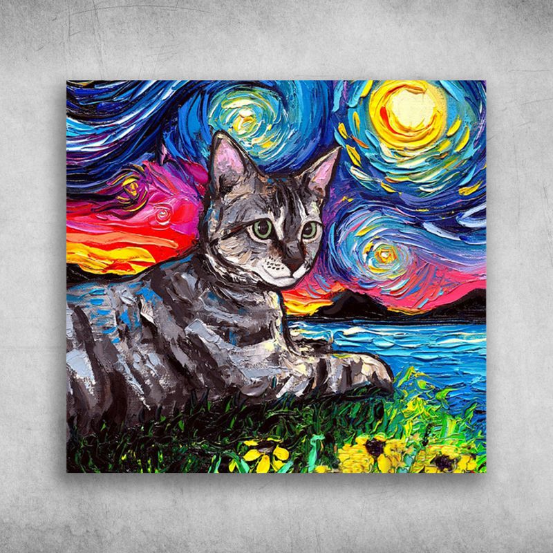 Gray Tabby Cats in Art