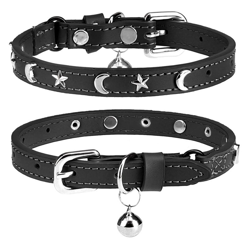 Soft Touch Leather Cat Collar with Bell