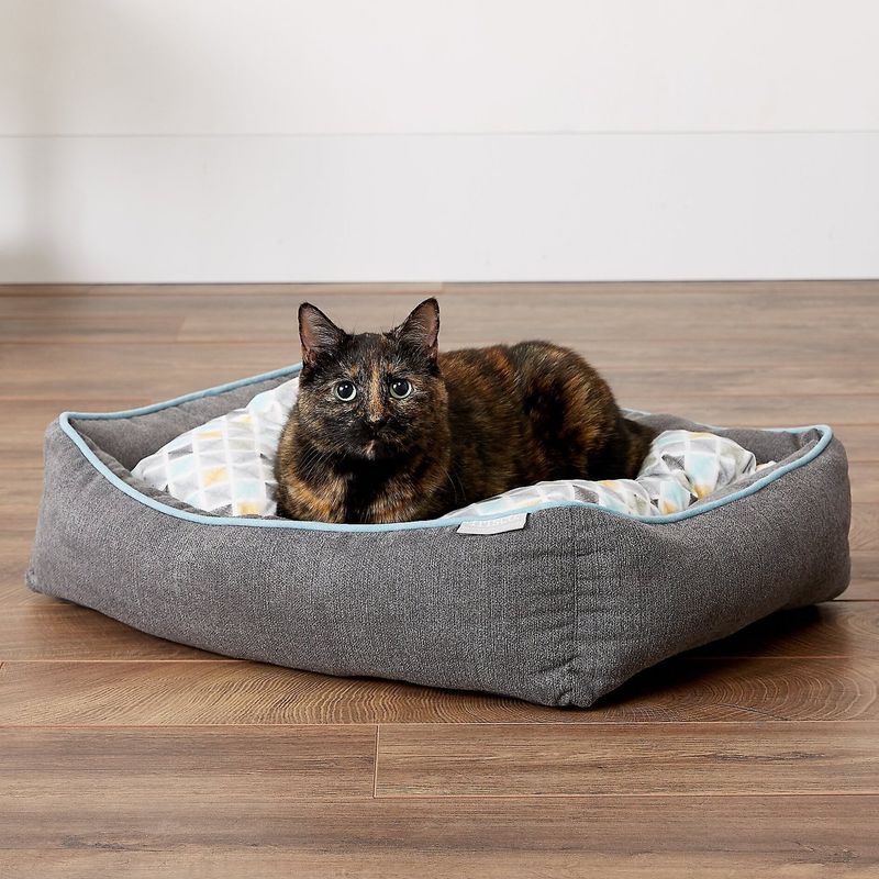 Frisco Plush Orthopedic Front Bolster Cat Bed