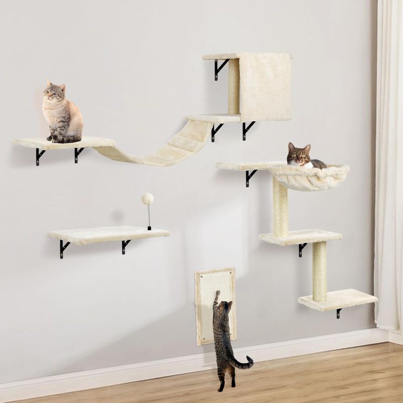 Wall-Mounted Cat Shelves