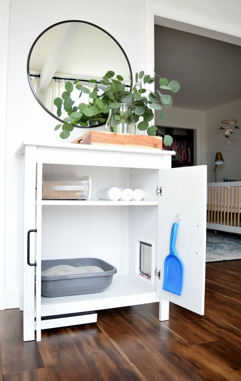 DIY Litter Box Cabinet (Repurposed Furniture)
