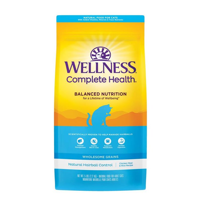 Wellness Natural Hairball Control Chicken Meal & Rice Recipe Dry Cat Food