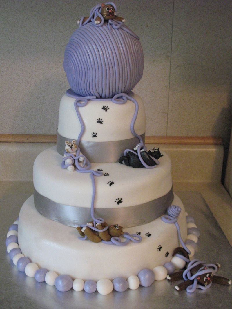 Cat-Inspired Wedding Cake