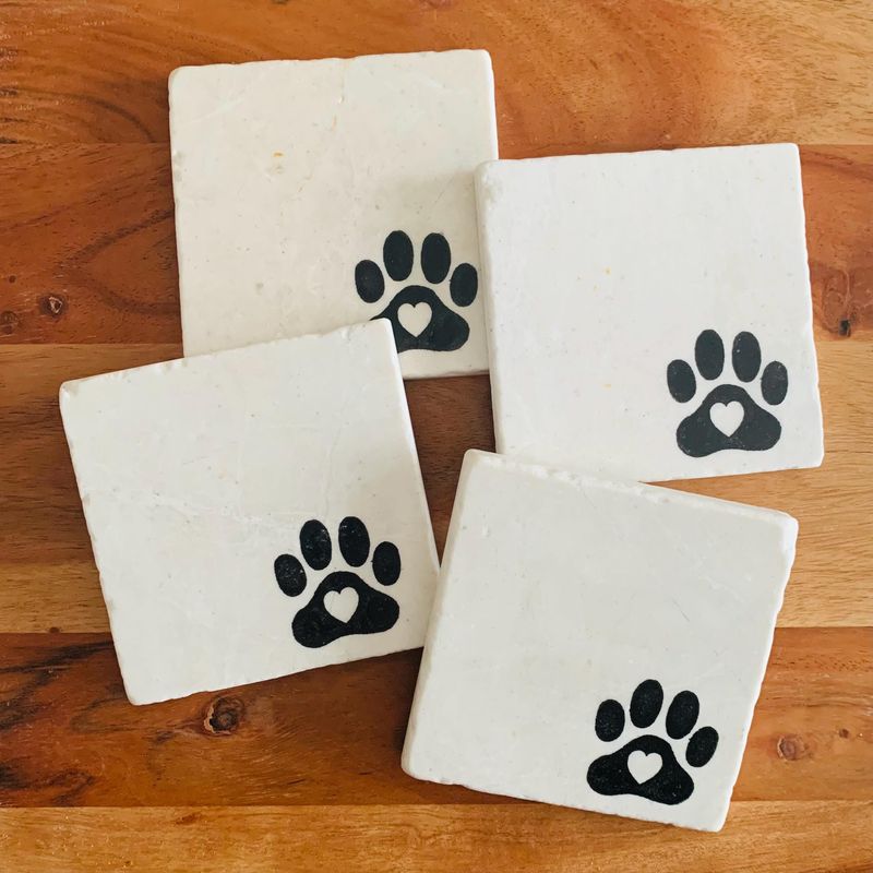 Adorable Paw Print Coasters