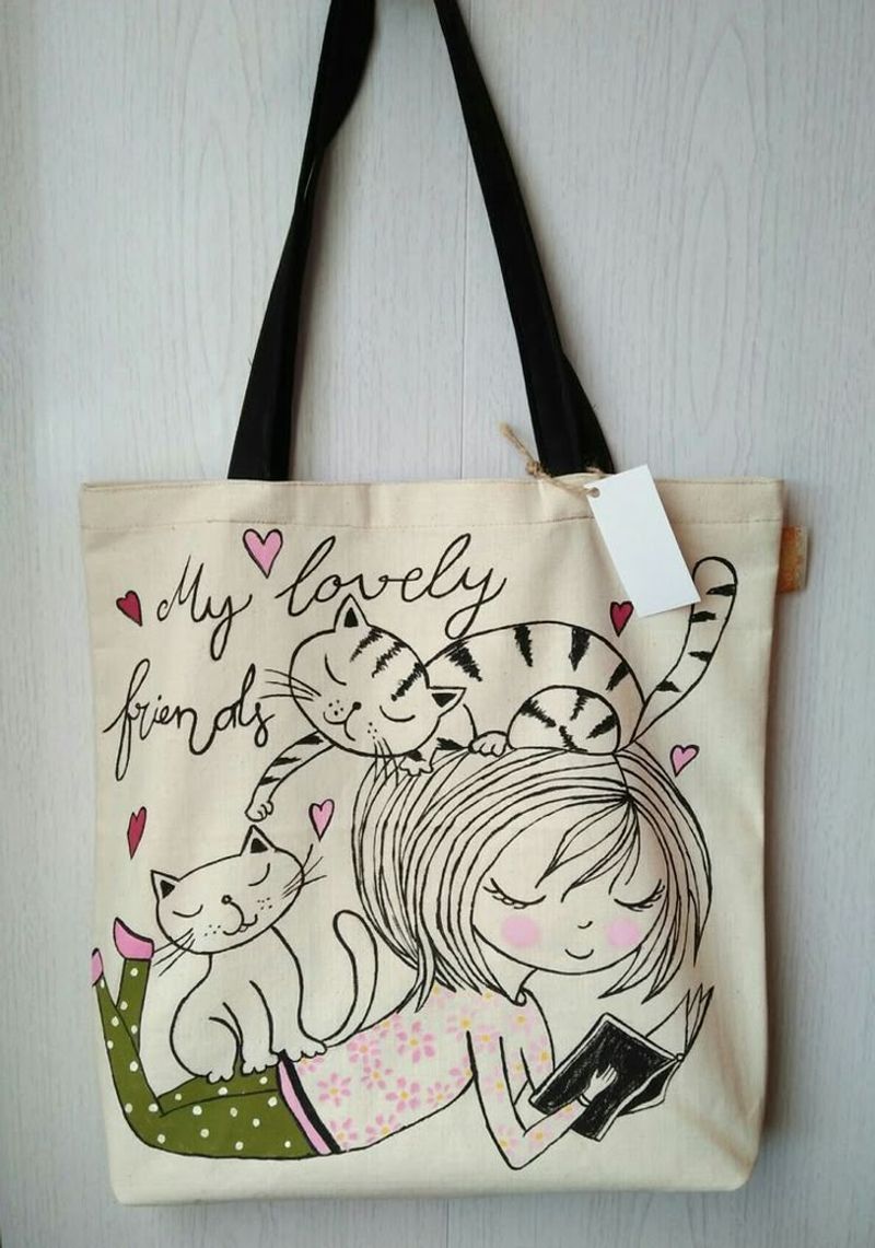 Customized Cat-Themed Tote Bag