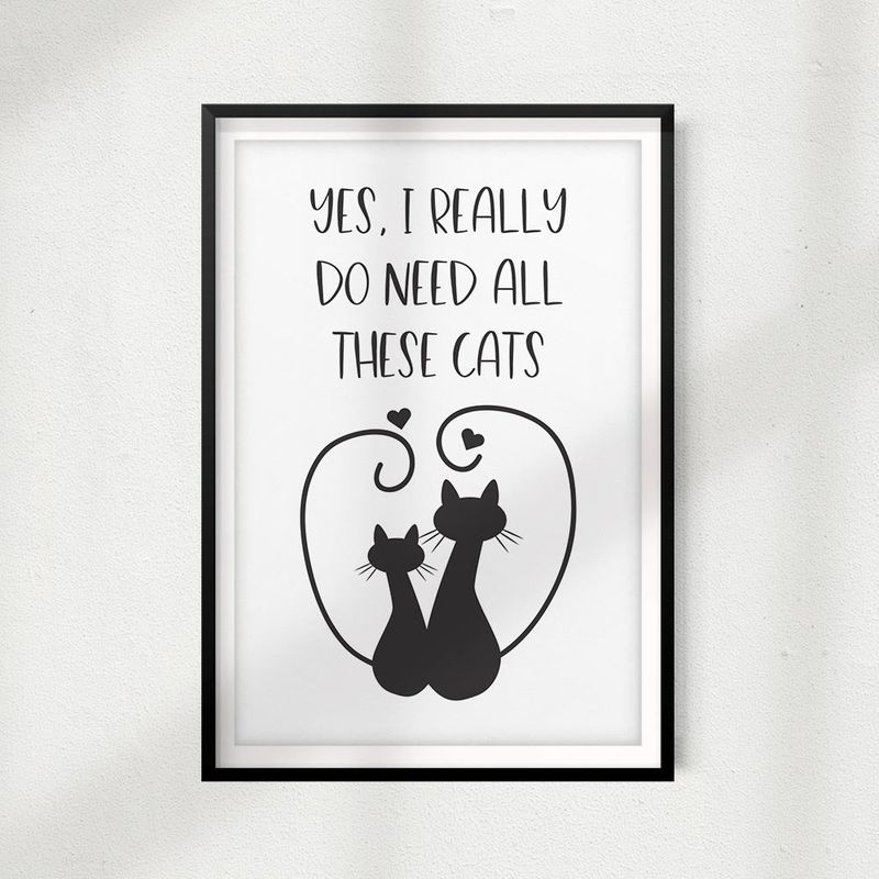 Framed Cat Quote Artwork
